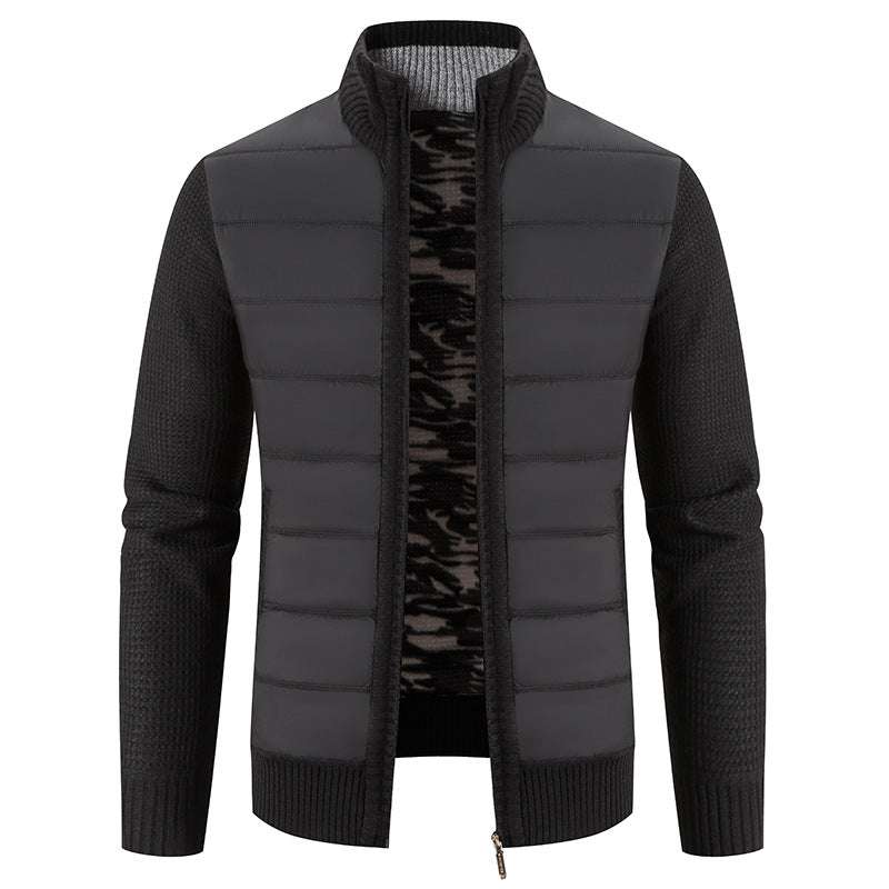 Herren Steppjacke Warm Mit Strickarm Modern
