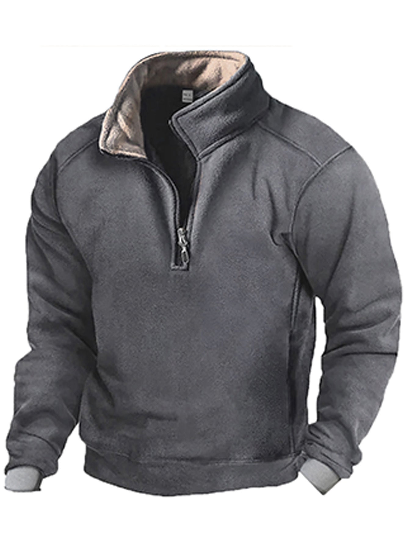 Herren Fleece Sweatshirt Stehkragen Warm Modern