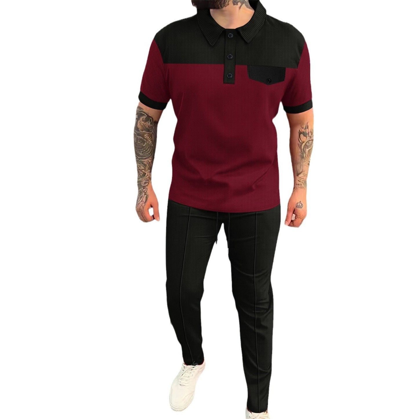 Herren Polohemd Slim Fit Modern mit V-Ausschnitt