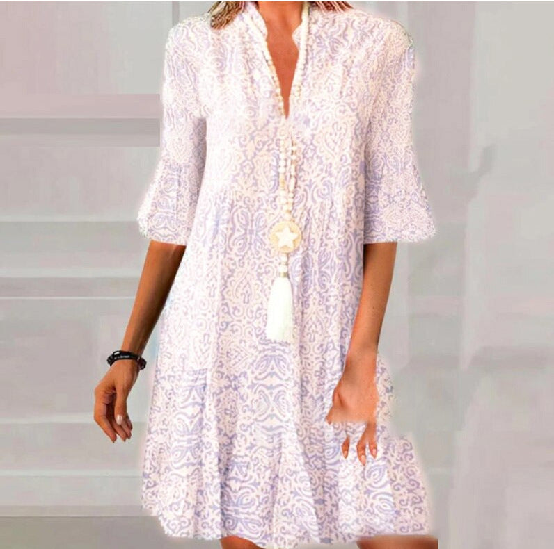 Damen Kleid Druck Modern Berlin Chic