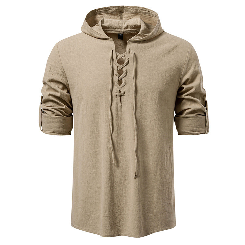 Herren Kapuzenpullover Modern Schnürdesign Streetwear