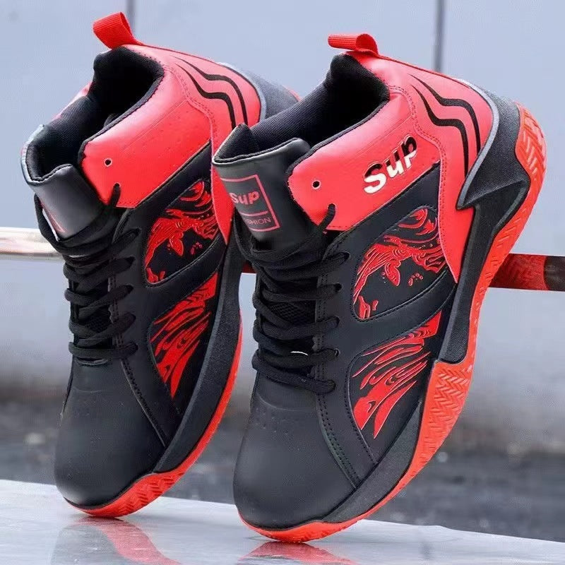 Damen Basketball-Sneaker Sportlich Grafik-Design Schwarz