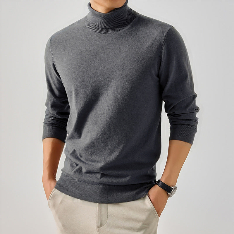 Herren Rollkragenpullover Feinwolle Elegantes Design