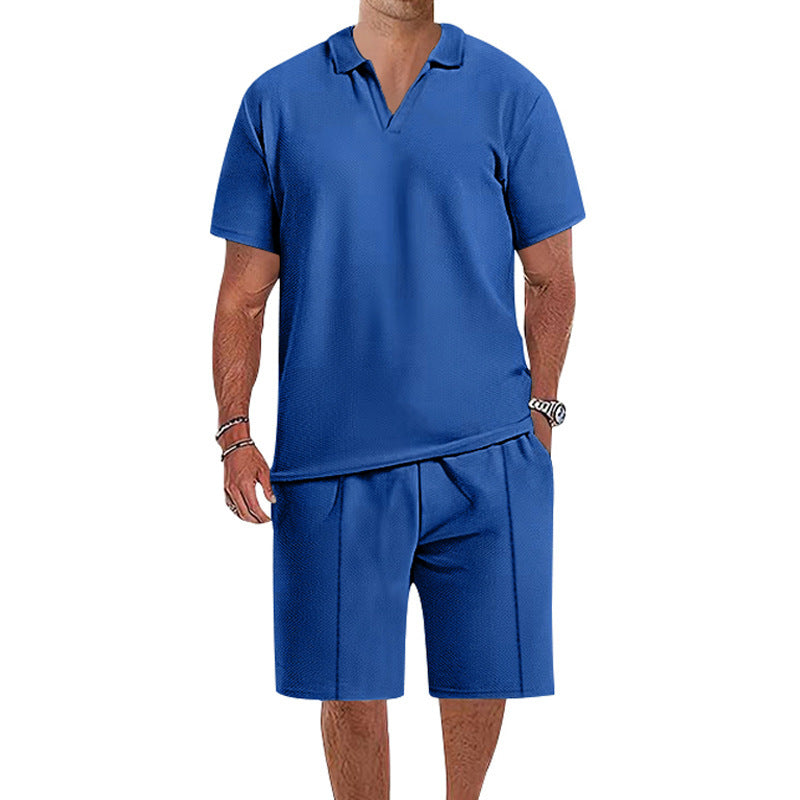 Herren Polo-Shorts-Set atmungsaktiv Komfortabel Sommer