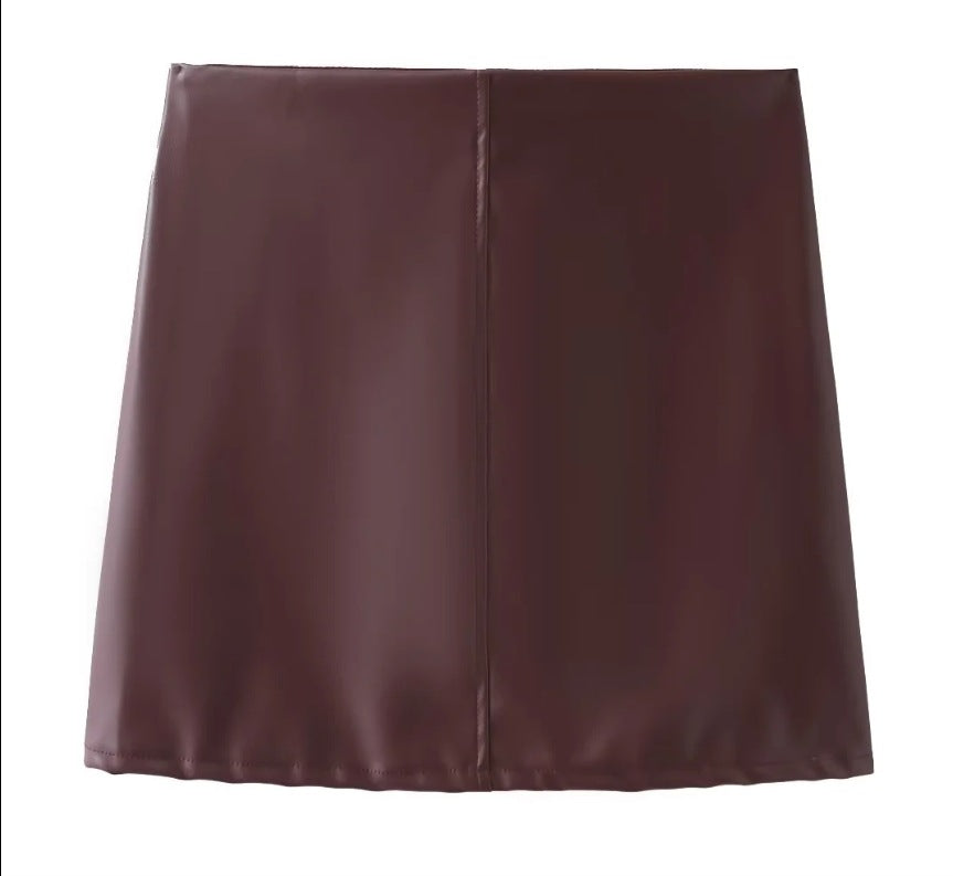 Damen Bluse Kunstleder Elegant Berlin Style