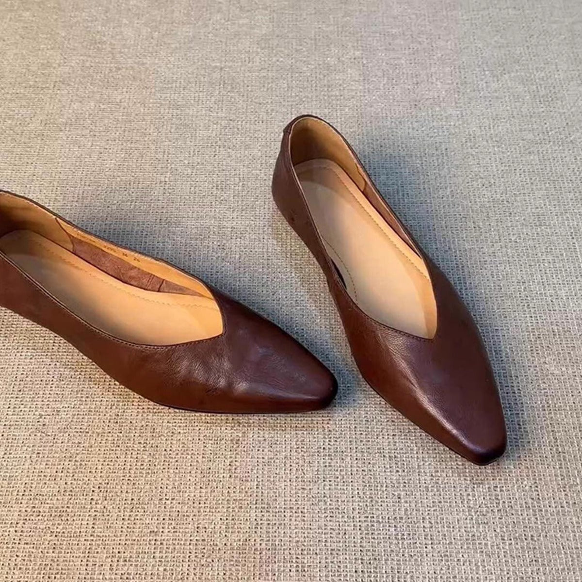 Damen Slipper Spitze Elegante V-Ausschnitt Schuhe