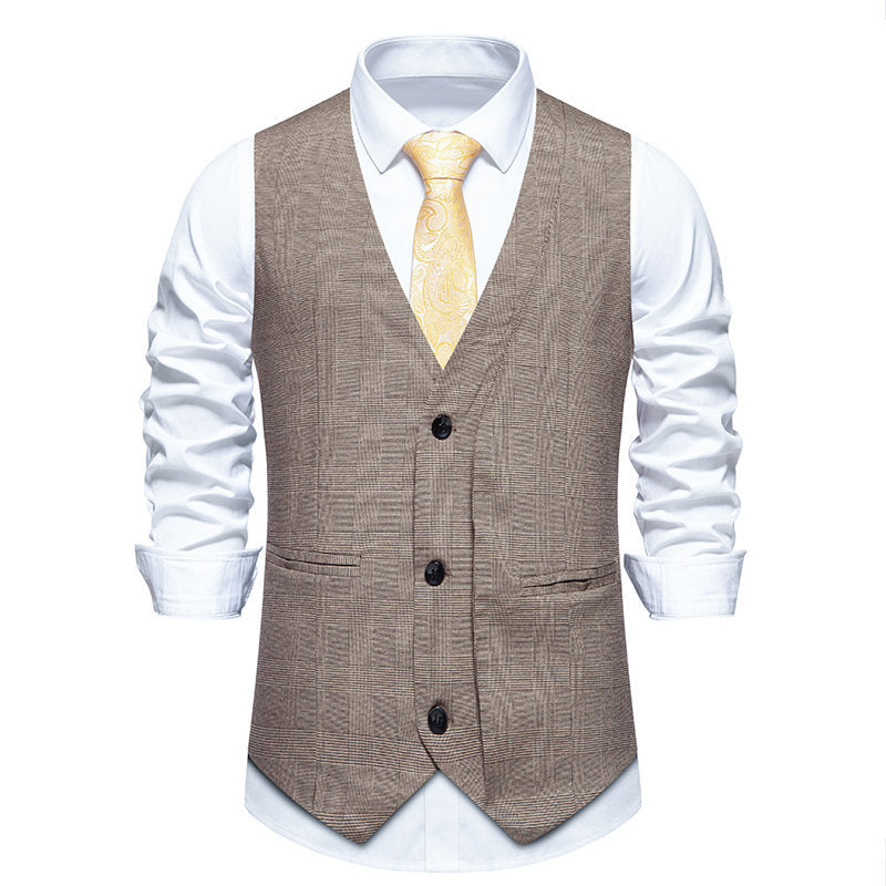 Herren Anzugweste Elegant Modern Karomuster Slimfit