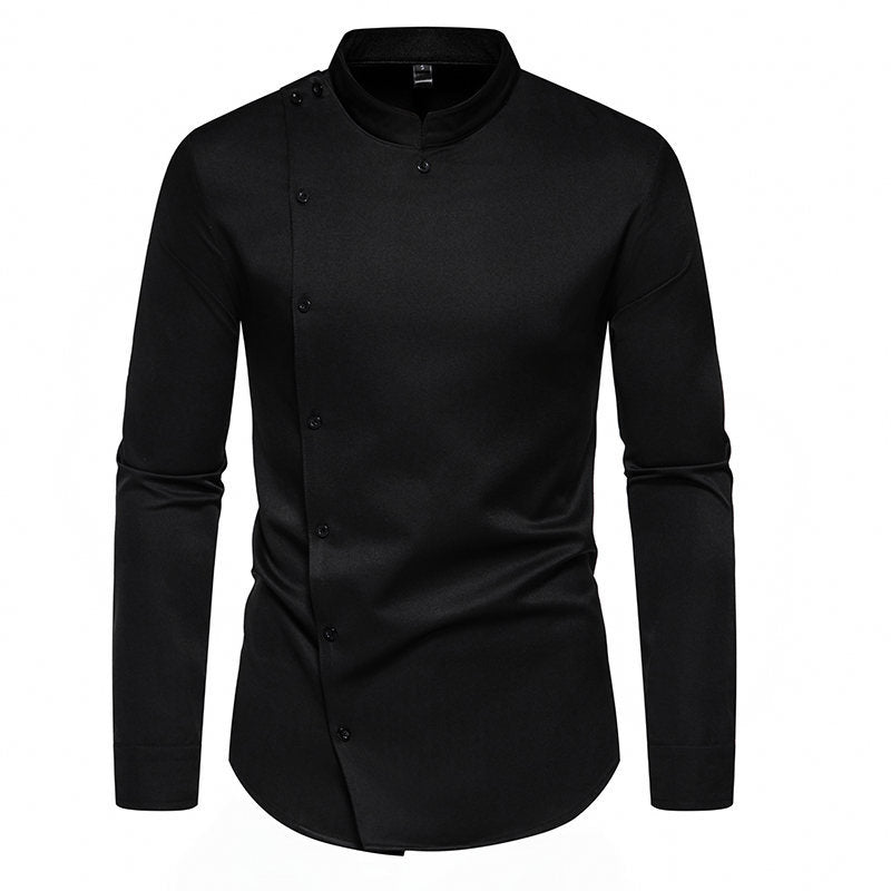Herren Langarmhemd Modern Knopfdesign Slim Fit