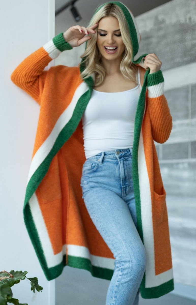 Damen Strickmantel Lässig mit Taschen Breiter Kragen
