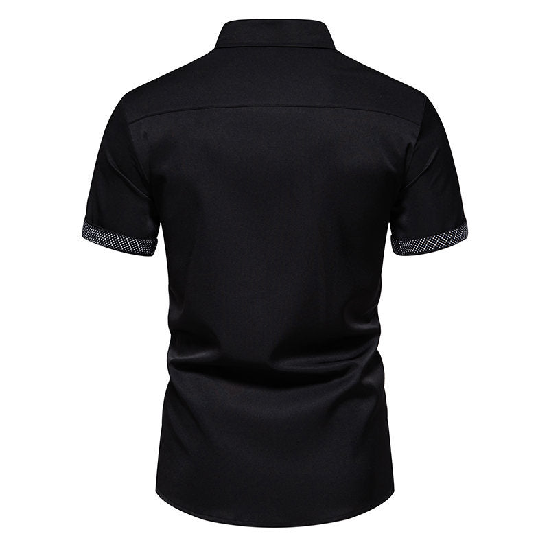 Herren Kurzarmhemd Klassisch Modern mit Kontrastdetails