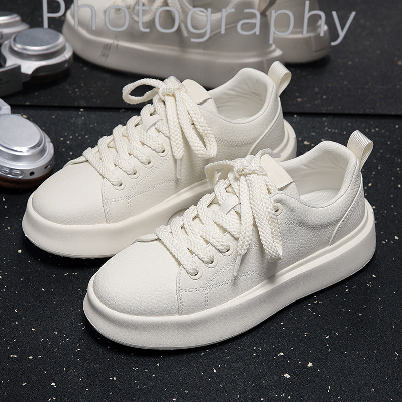 Damen Sneaker Sportlich Robust Leder Schuhe