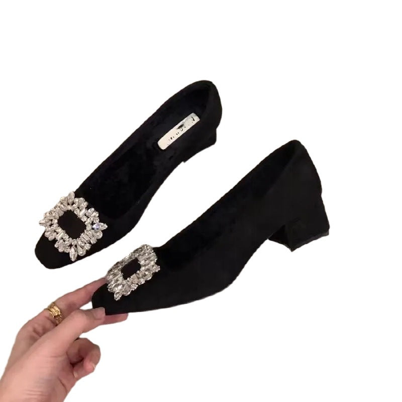 Damen Pumps mit Schmucksteinen Glitzer High Heel