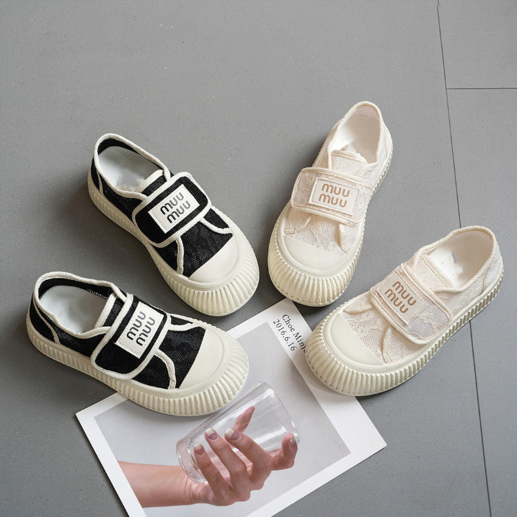 Damen Sneaker atmungsaktiv Klettverschluss Sportlich