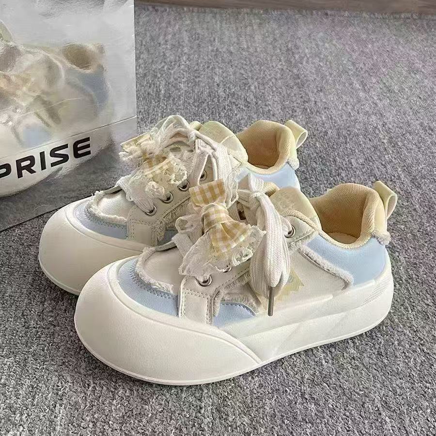 Damen Sneaker Weich Komfortabel Rüschen Sneaker Frauen