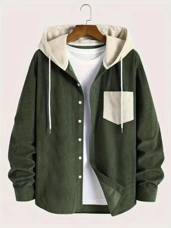 Herren Jacke mit Kapuze Strukturiert Modern