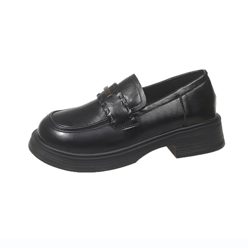 Damen Loafers Plateau Schuhe Elegante Schnalle