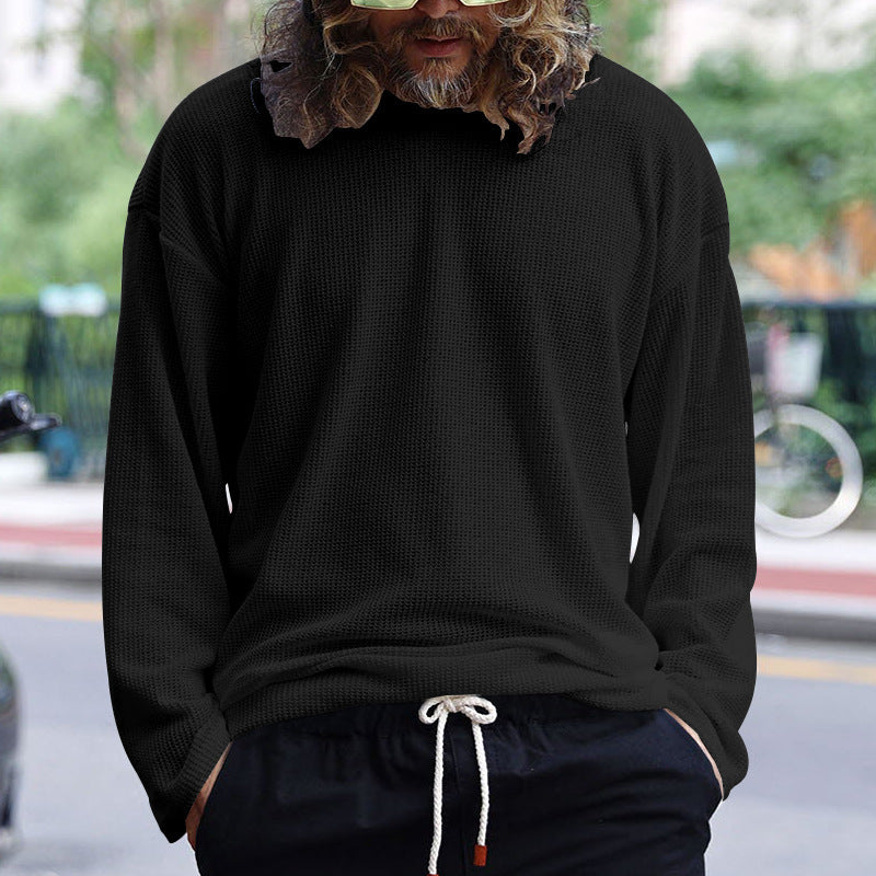 Herren Langarmshirt Lässig Mit Schlitzen Trendy