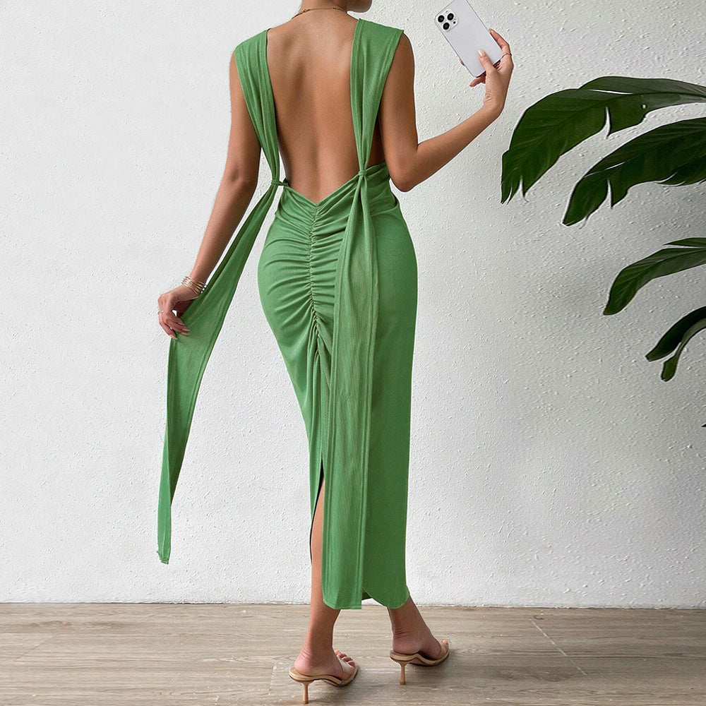 BerlinGlamour figurbetontes Spaghettiträger-Partykleid