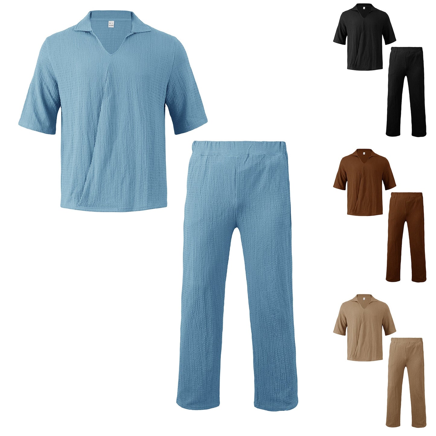 Herren Freizeit-Set V-Ausschnitt Elastisch Bequem