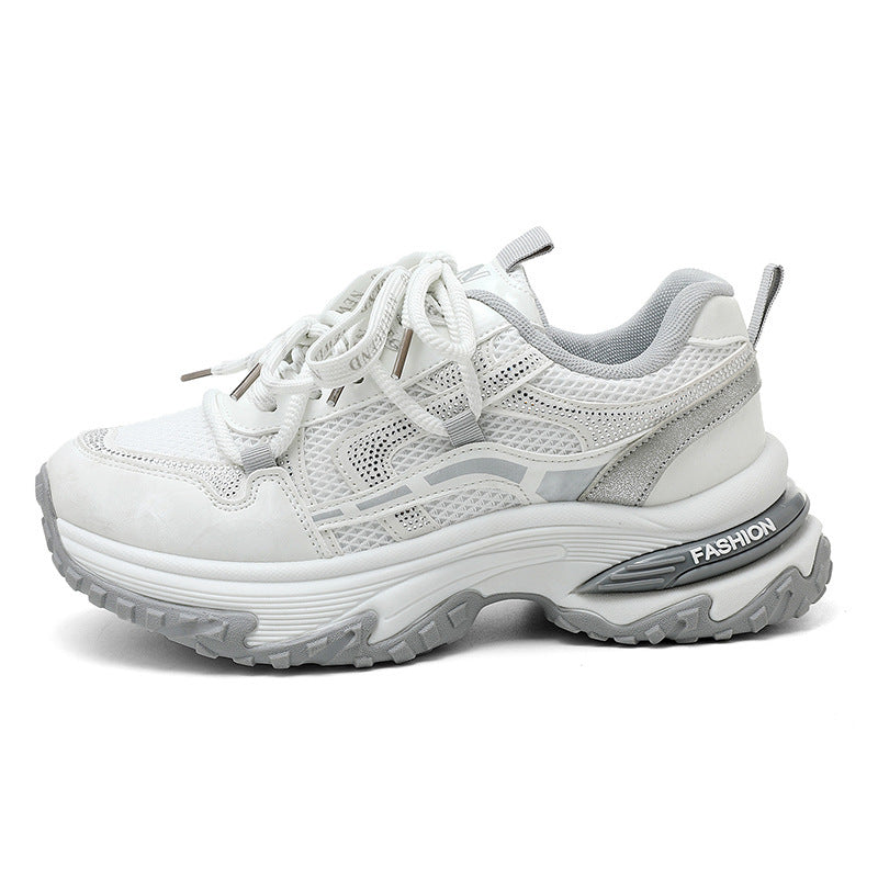 Damen Sneakers Sportlich Atmungsaktiv Laufschuhe Schwarz