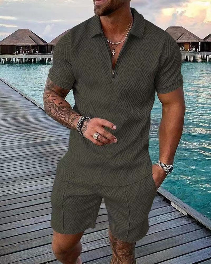 Herren Overall Kurzarm Modern Reißverschluss Berlin Stil