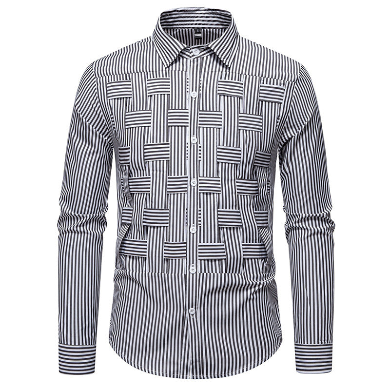 Elegantes Herrenhemd Streifenmuster Modern Slimfit