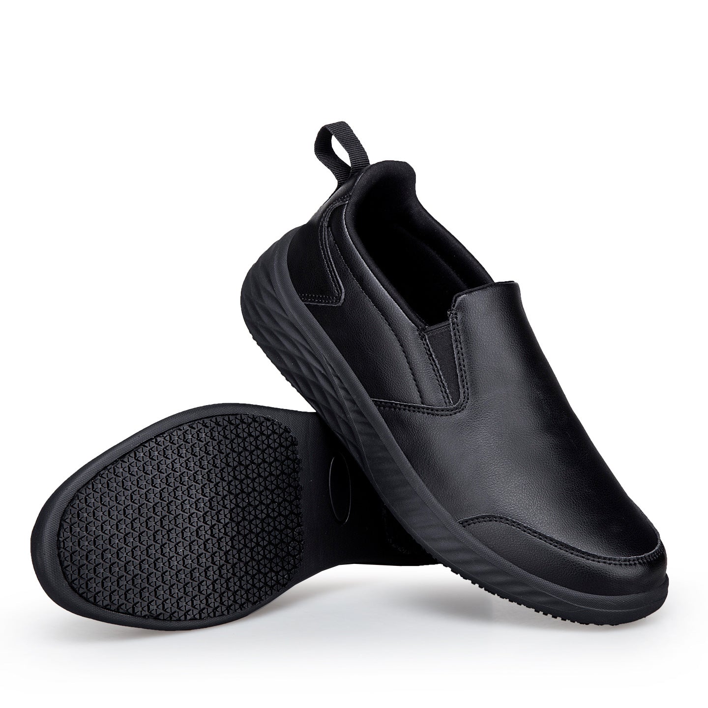 Damen Sneaker Bequem Slip-On Rutschfest Schwarze Schuhe