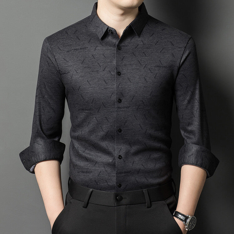 Herren Langarmhemd Modern mit Muster Berlin Style