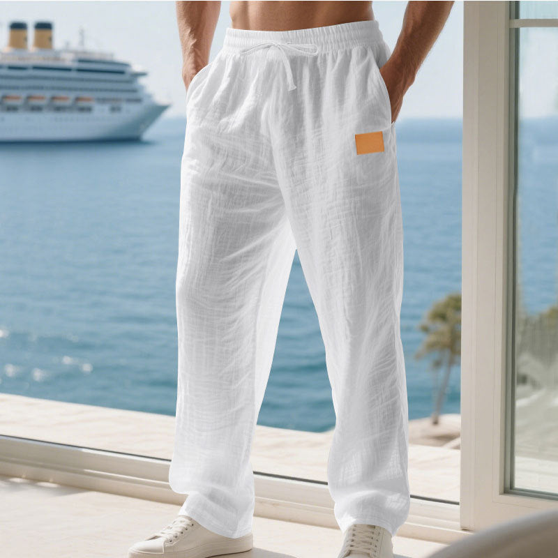 Herren Sommerhose Leicht Leinen Bequem Luftig