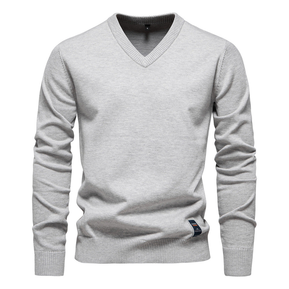 Herren Strickpullover V-Ausschnitt Fein Gestrickt Modern