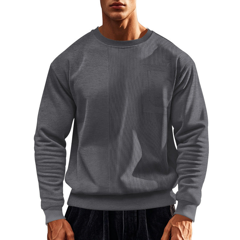 Herren Sweatshirt Sportlich mit Tasche und Logo