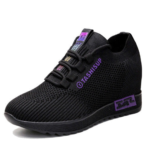 Damen Sneaker Hochschnitt Wedge Komfortschuhe atmungsaktiv
