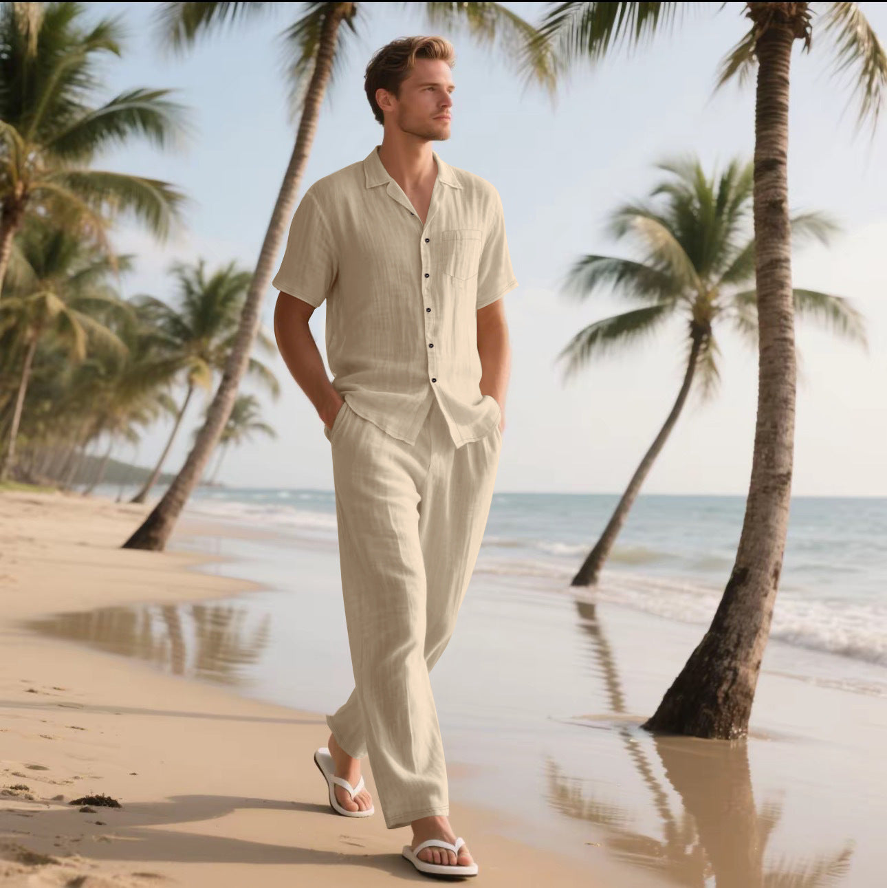 Herren Leinen Hemd Sommer Modern Berlin Style