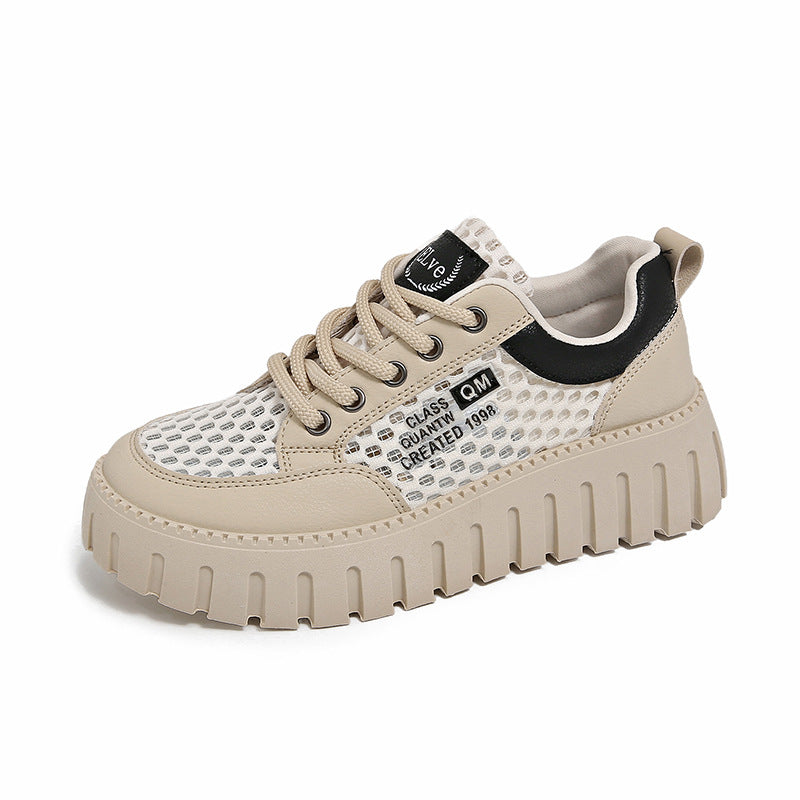 Damen Plateau Sneaker atmungsaktiv robust Schwarz