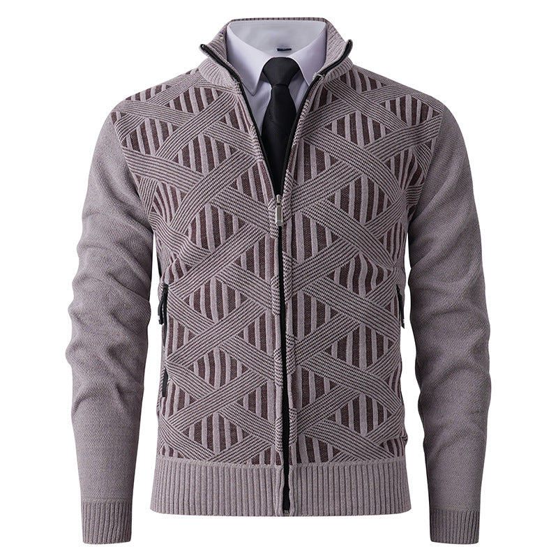 Herren Strickjacke Modern Strukturdesign Reißverschluss