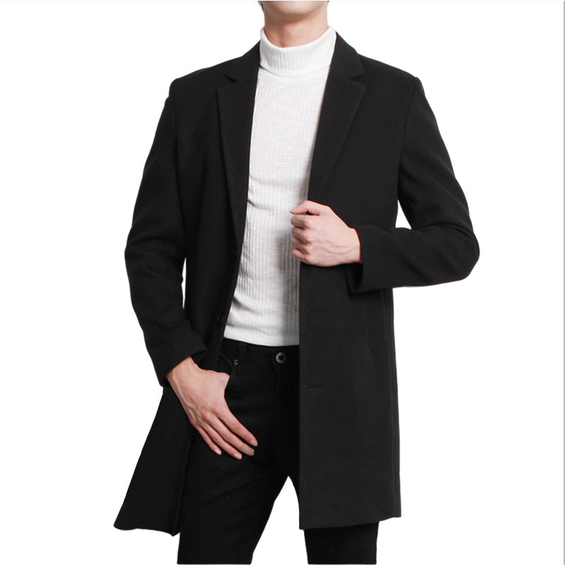Herren Woolcoat Moderner Schnitt Elegante Übergröße
