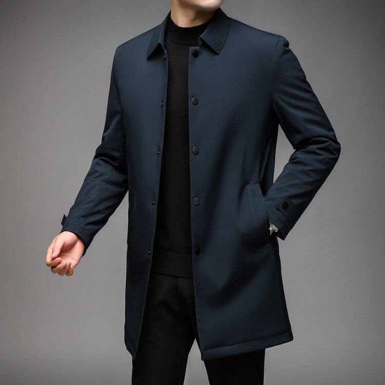 Herren Übergangsjacke Elegant Schwarz Modern