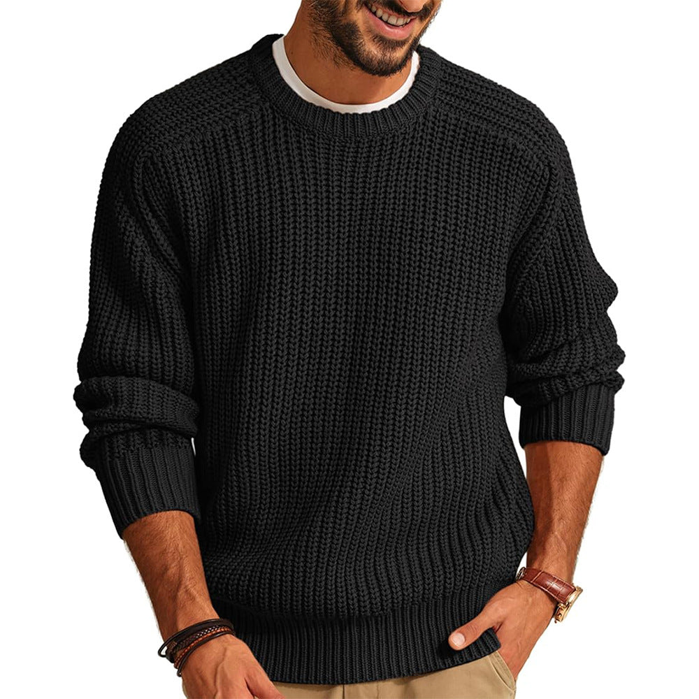 Herren Pullover Grob Gestrickt Lässig Modern