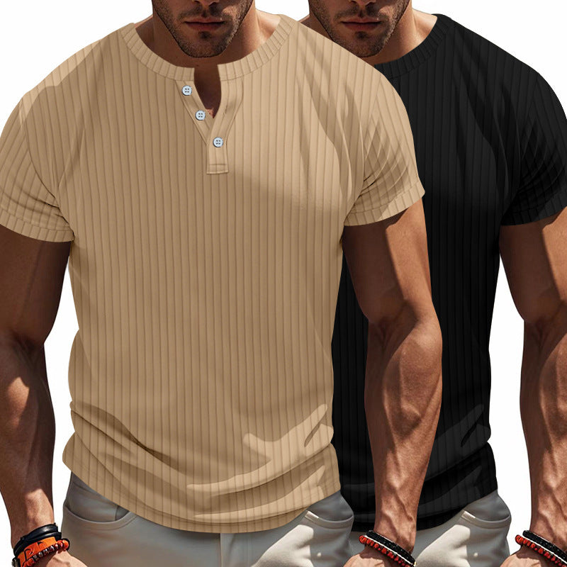 Herren T-Shirt Kurzarm Rippdesign Modern Berlin Style