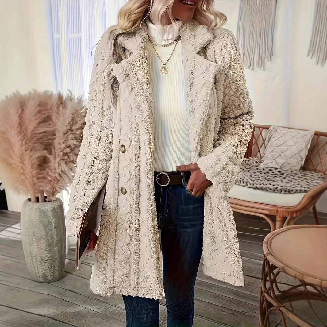 Damen Strickjacke Warm Kuschelig Mit Knöpfen