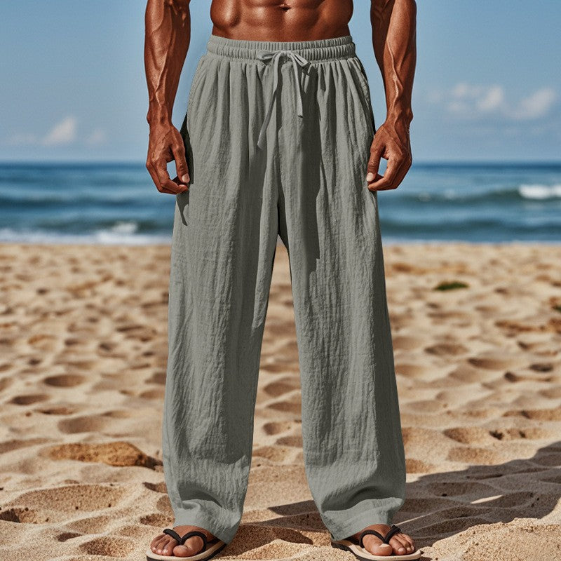 Herren Strandhose Bequem Elastisch mit Taschen