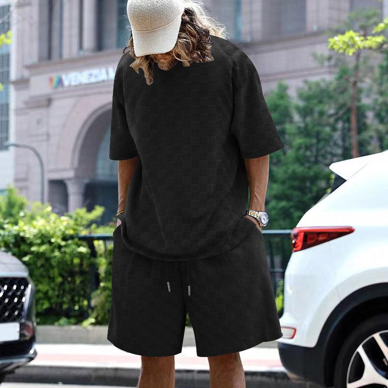 Herren Sportensemble Kariert Modern Streetwear