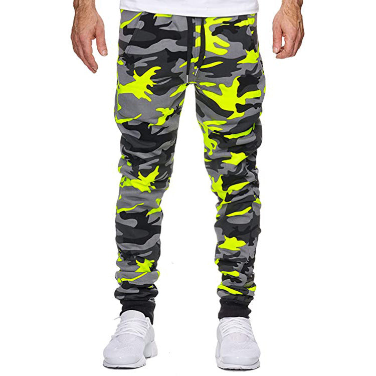 Herren Cargohose Camouflage Elastic Bund Modern
