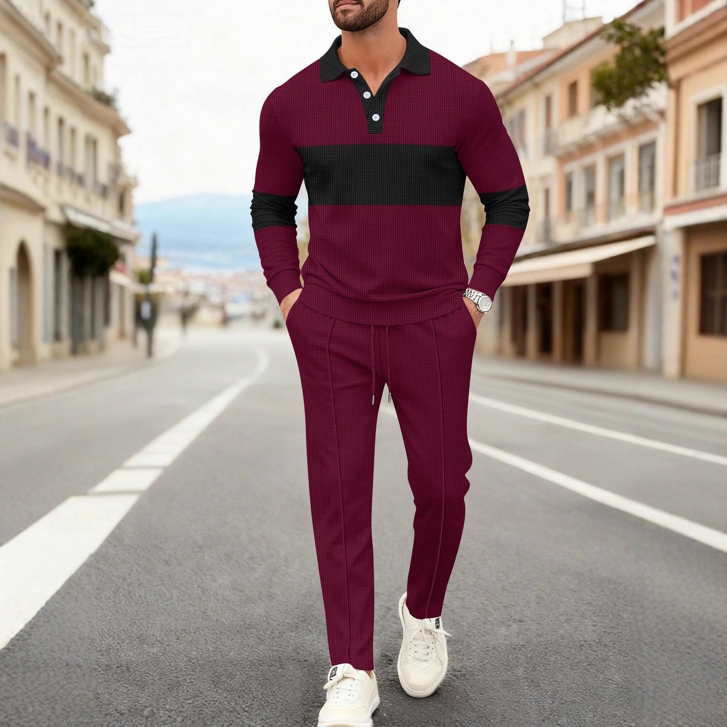 Herren Poloshirt Sportlich Elegant mit Passender Hose