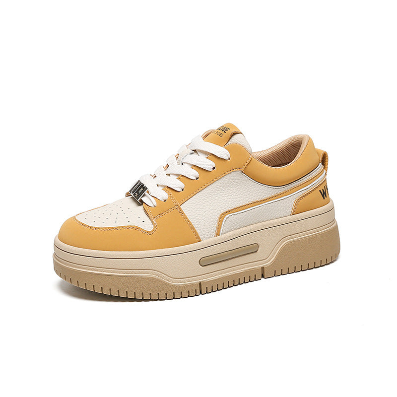 Damen Sneaker Chunky Sportlich Bequem Weiss
