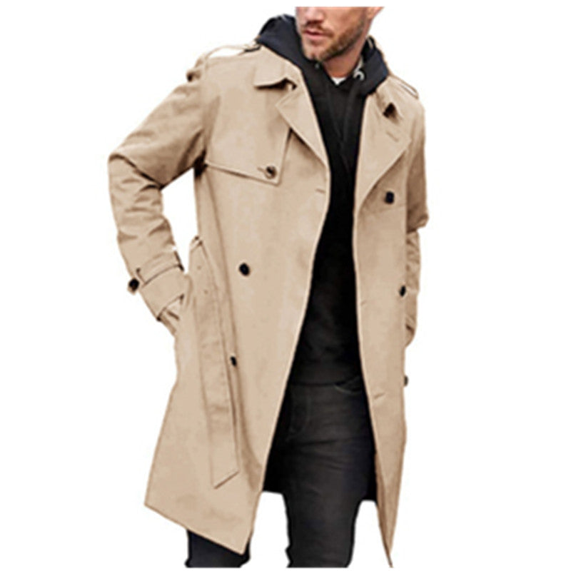 Herren Trenchcoat Modern mit Seitentaschen und abnehmbarem Futter