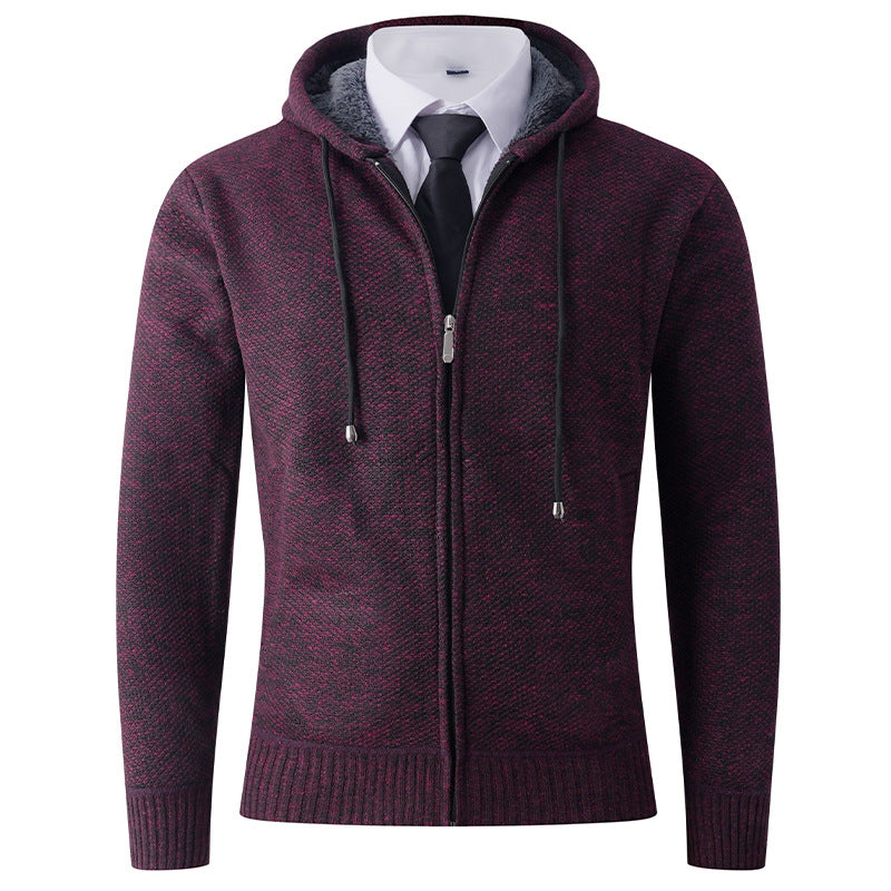 Herren Strickjacke Kapuze Strick Modern