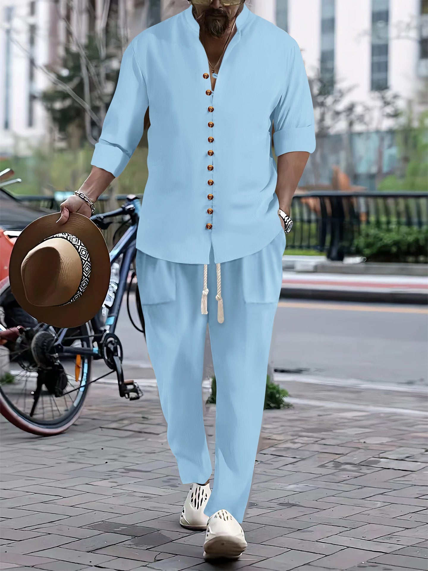 Herren Freizeit-Hemd und Hose Set Casual Elegant Berlin