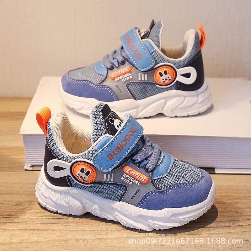 Damen Sneaker Sportlich Kinder Motiv Klettverschluss