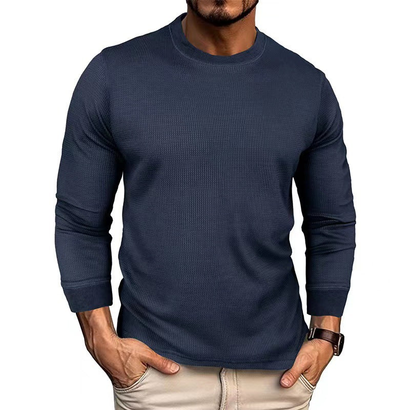 Herren Langarmshirt Modern mit Ripp-Optik Trendig